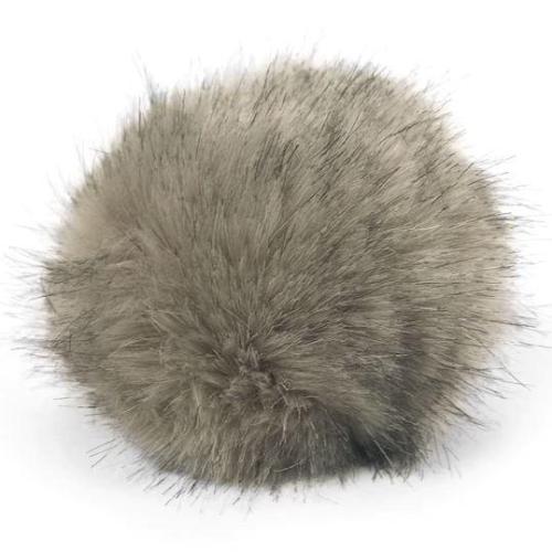 Bernat Faux Fur Pom Pom 3" - Grey Linx-Pom-Pom-