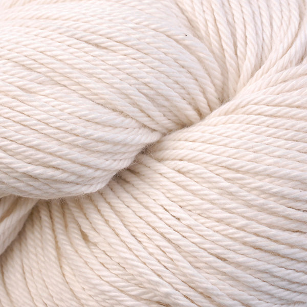  Color Magnolia 8401. A cream white skein of Berroco Pima 100 Yarn.