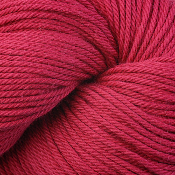Color Peony 8450. A red skein of Berroco Pima 100 Yarn.