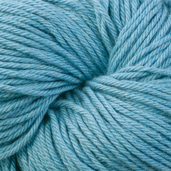 Color Sea Holly 8420. A light aqua blue skein of Berroco Pima 100 Yarn.