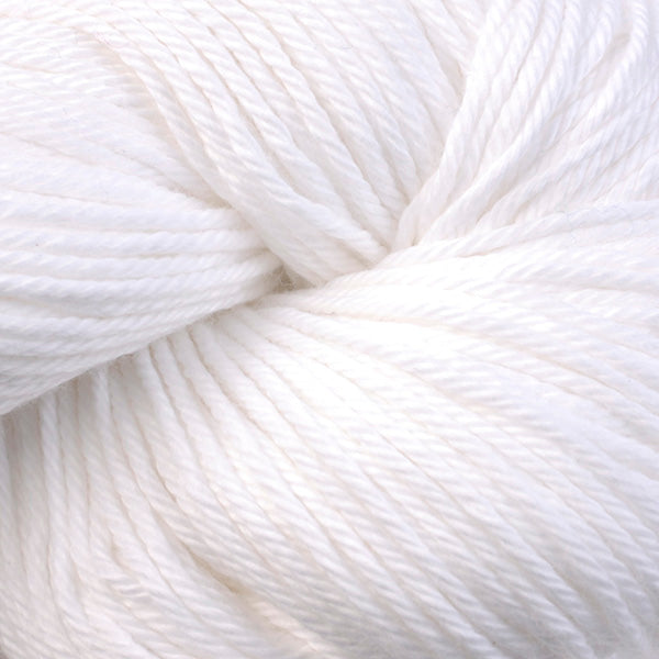 Color Yarrow 8400. A White skein of Berroco Pima 100 Yarn.