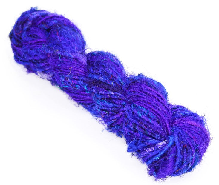 Recycled Sari Silk Yarn-Yarn-Blue/Purple-