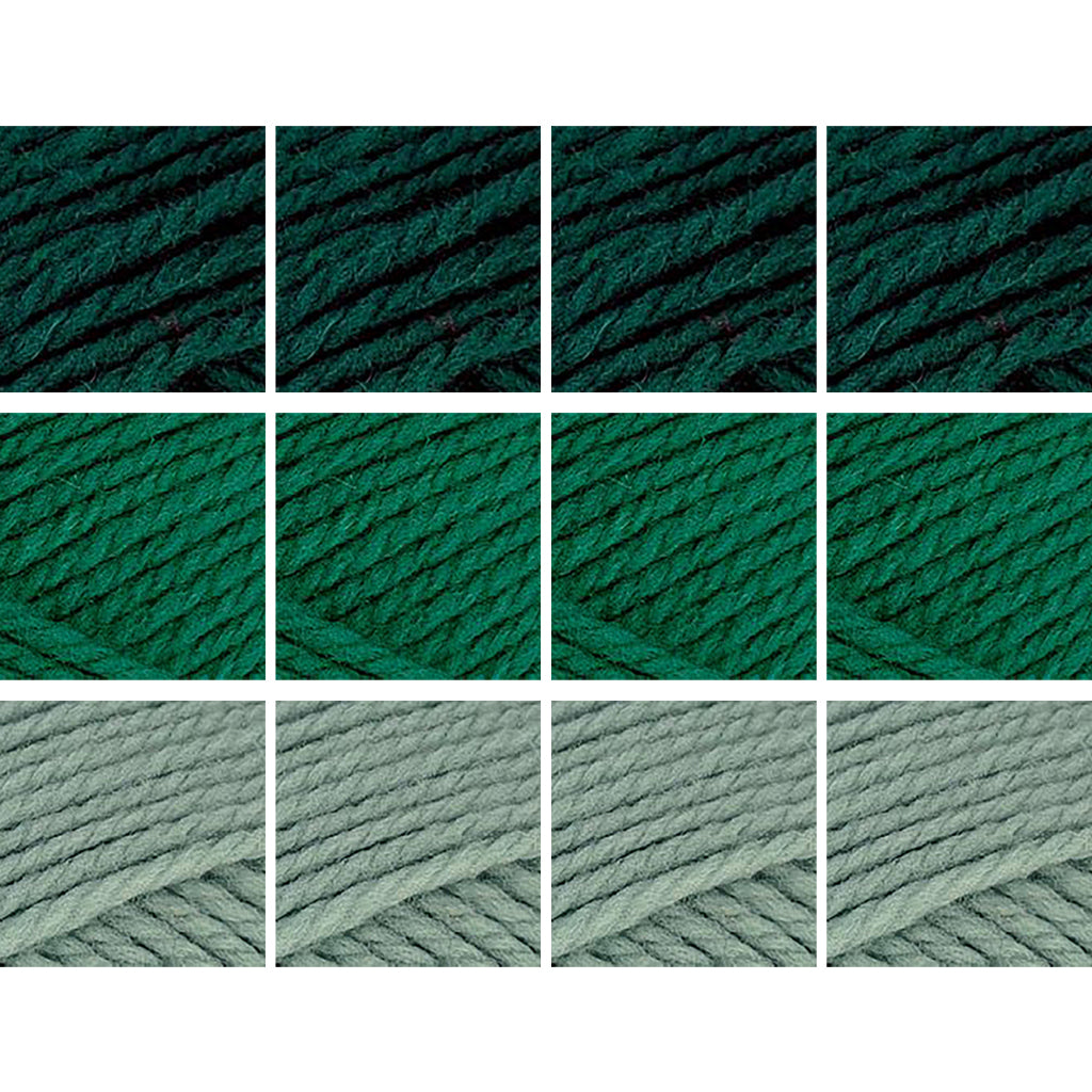 Nature Spun Worsted HOLIDAY Color Packs-Kits-Candy-Canes-Enchanted Forest x4 / Evergreen x4 / Arctic Moss x4-