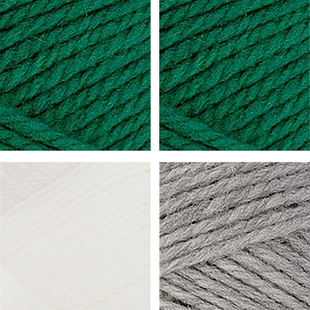 Nature Spun Worsted HOLIDAY Color Packs-Kits-Add a Touch of Snow-Evergreen x2 / Snow x1 / Grey Heather x1-
