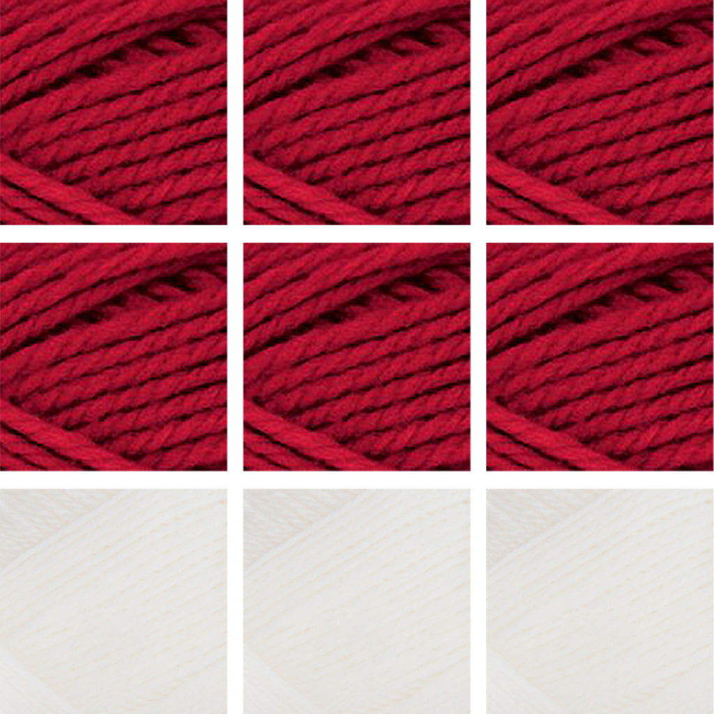 Nature Spun Worsted HOLIDAY Color Packs-Kits-Add a Touch of Snow-Red Fox x6 / Snow x3-