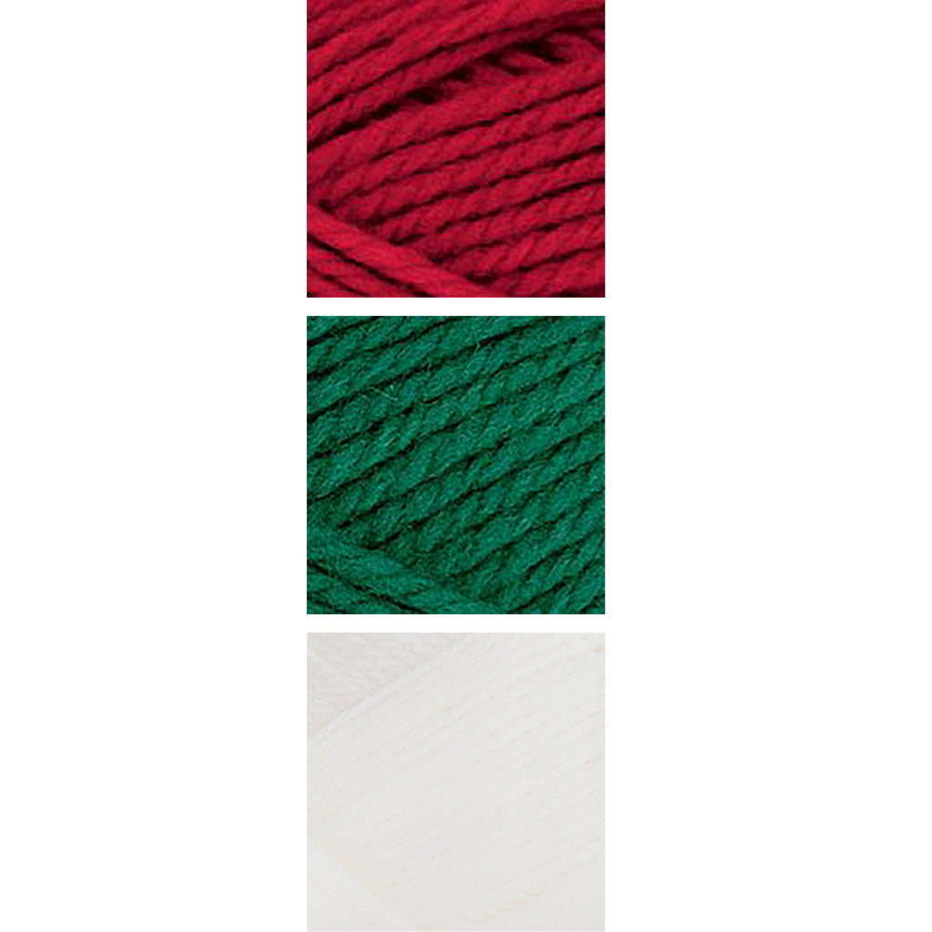 Nature Spun Worsted HOLIDAY Color Packs-Kits-Add a Touch of Snow-Red Fox x1 / Evergreen x1 / Snow x1-