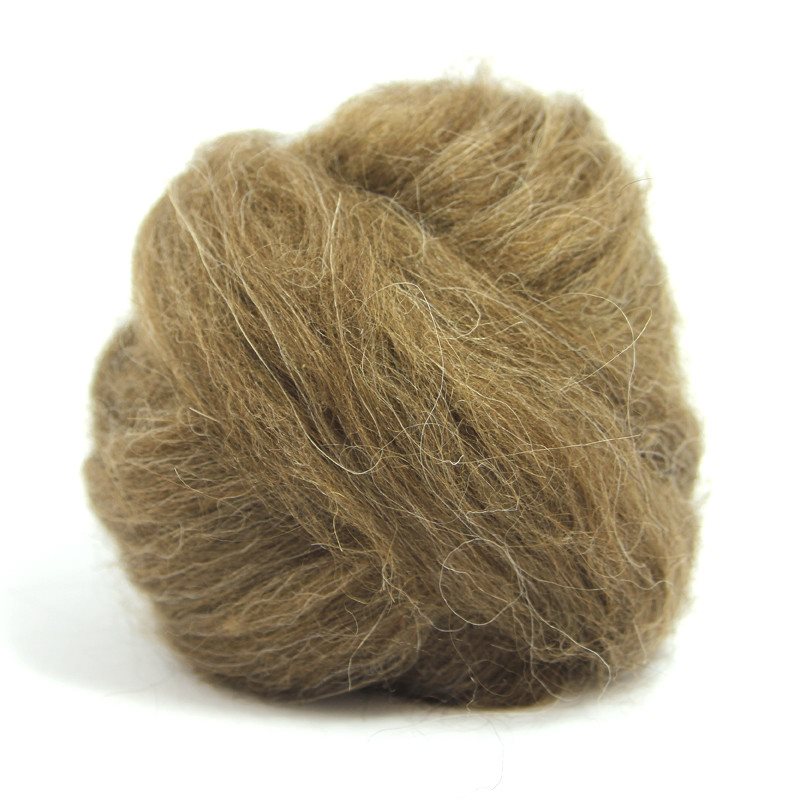 Golden Brown and White Striped Wool Roving – Fiber Huis
