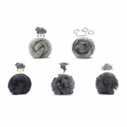 Carded Corrie Mixed Bags | Five Days of Grey - Paradise Fibers