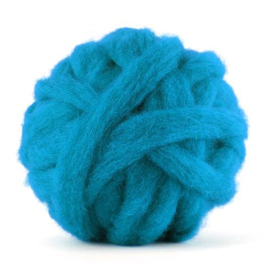 Carded Corriedale Sliver - Cerulean - 1 oz - Paradise Fibers