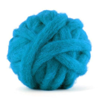 Carded Corriedale Sliver - Cerulean - Paradise Fibers