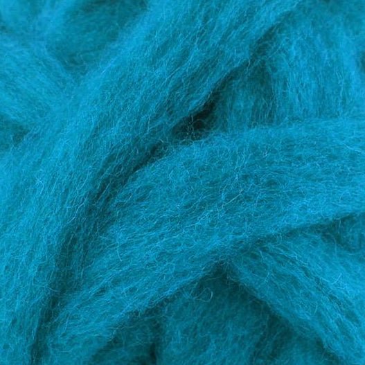 Carded Corriedale Sliver - Cerulean - Paradise Fibers