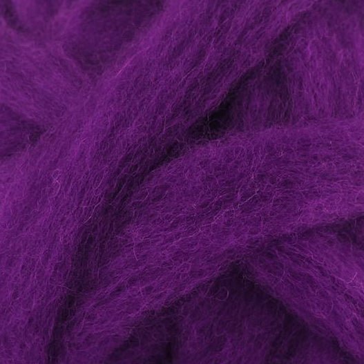 Carded Corriedale Sliver - Damson - Paradise Fibers