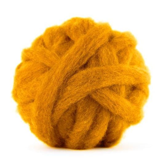 Carded Corriedale Sliver - Marigold - 1 oz - Paradise Fibers