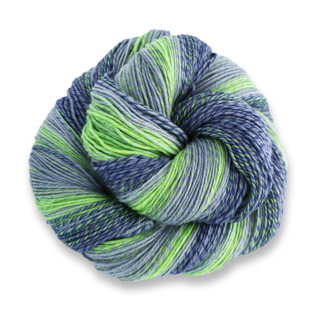 Heritage Wave in the color Seattle 512, a marled blue, green, and grey sock yarn