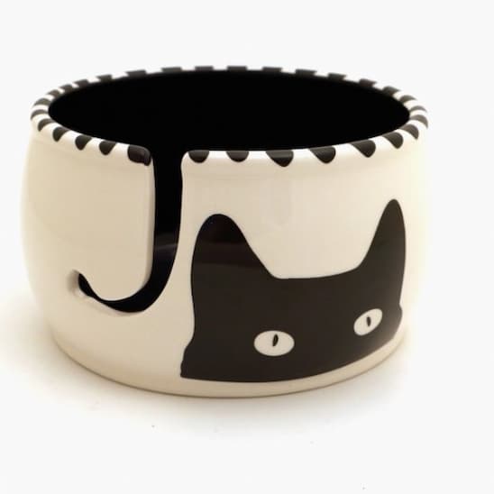 Ceramic Yarn Bowl Kitty Cat Ears - Paradise Fibers