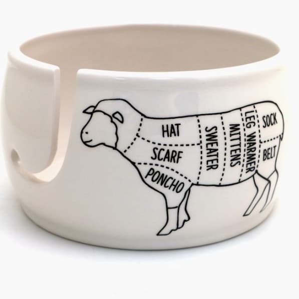 Ceramic Yarn Bowl Sheep Parts - Paradise Fibers