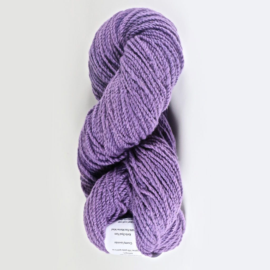 Color Country Lavender. Kettle-Dyed Skein of 100% Wool Yarn From Cestari U.S.A.