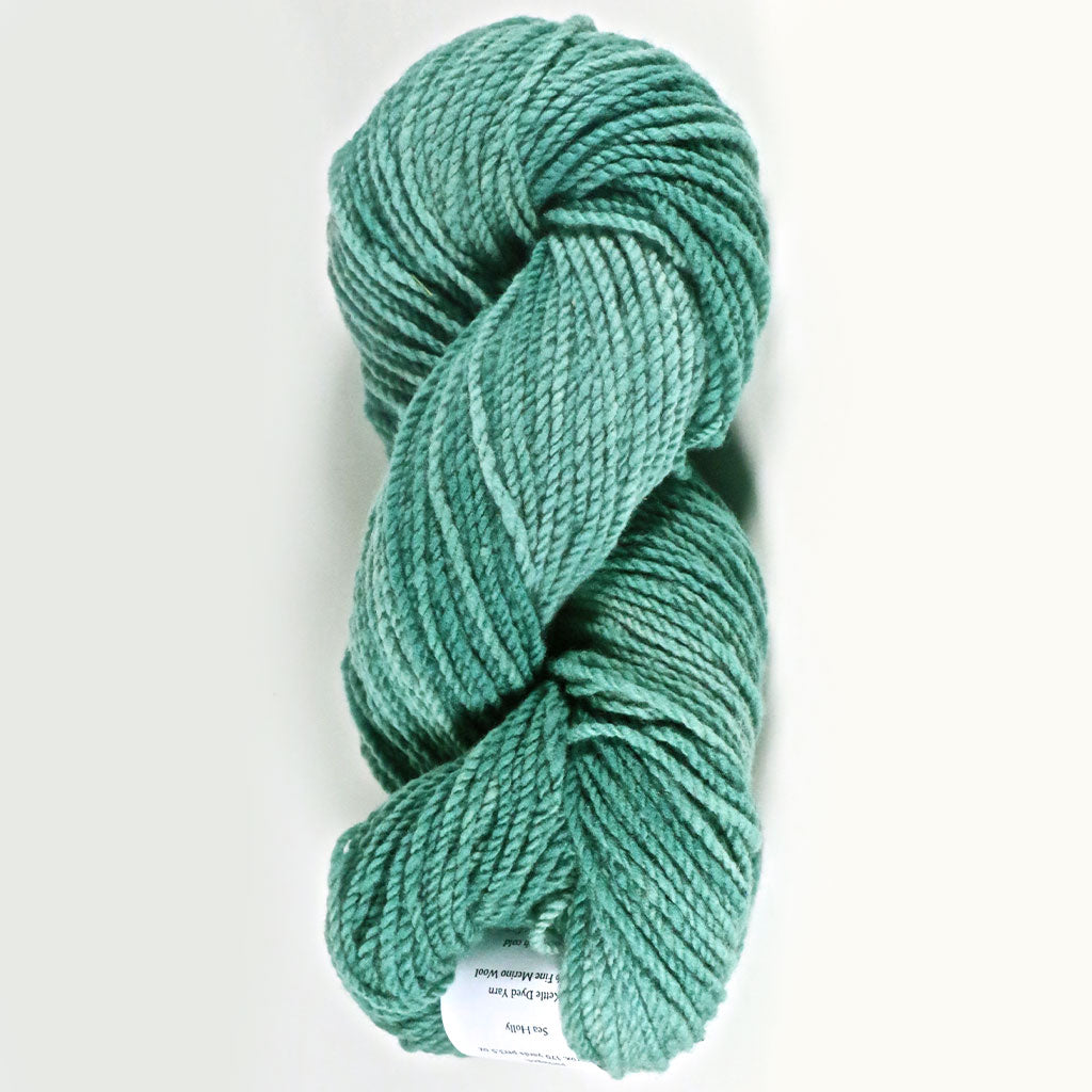 Color Sea Holly. Kettle-Dyed Skein of 100% Wool Yarn From Cestari U.S.A.