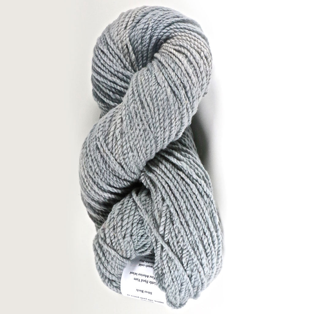 Color Silver Birch. Kettle-Dyed Skein of 100% Wool Yarn From Cestari U.S.A.
