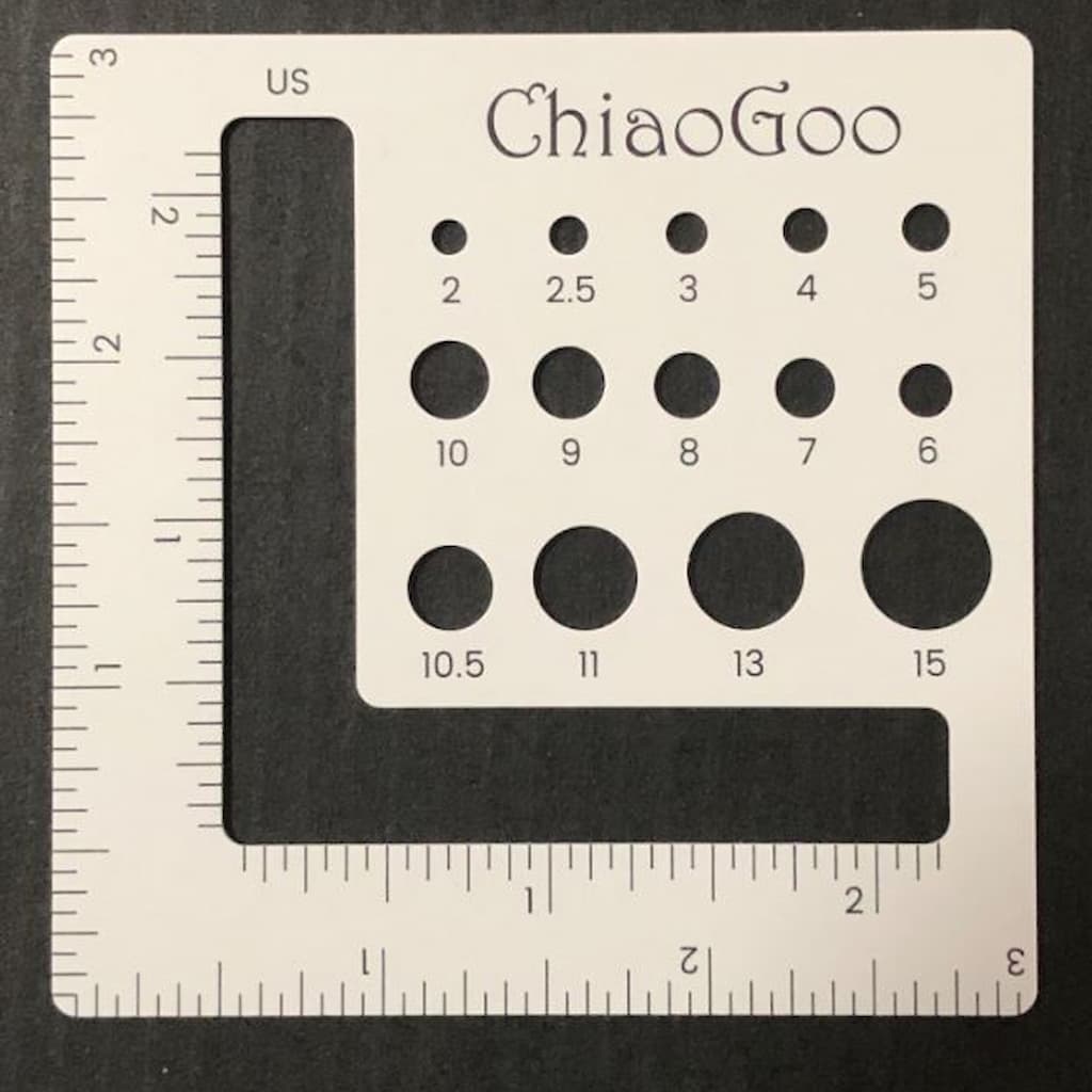Swatch Tool and ChiaoGoo Needle Gauge 3 Inch