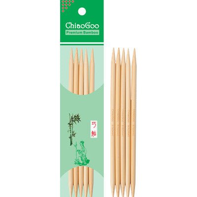 ChiaoGoo Natural Bamboo 6 Inch Double Pointed Needles - Paradise Fibers