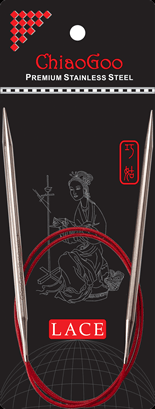 ChiaoGoo Red Lace Steel Circulars 16" - Paradise Fibers