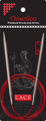 Chiaogoo Red Lace Steel Circulars 40" - Paradise Fibers
