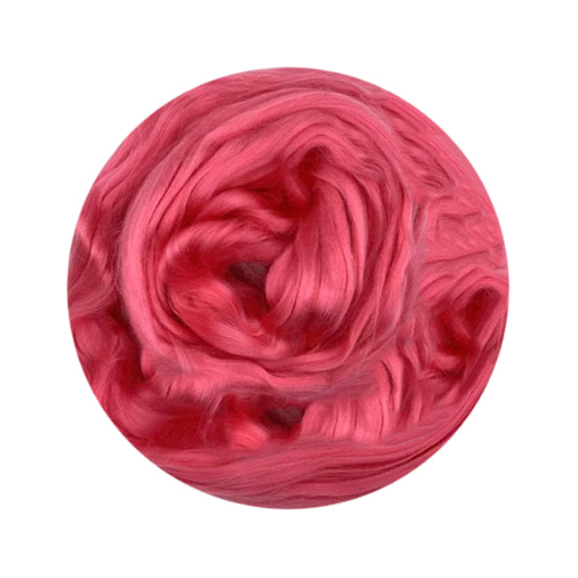Color Bargibant. A reddish pink shade of dyed bamboo top.