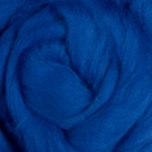Color Blue. A true blue shade of solid color merino wool top.
