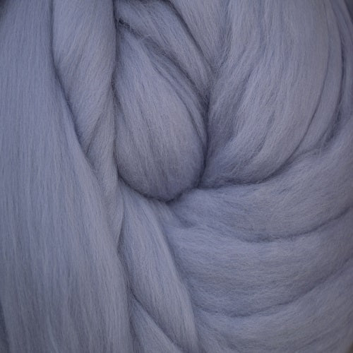 Color Glacier. A light blue shade of solid color merino wool top.