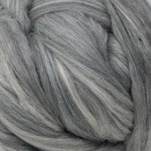Color Grey. A heathered grey shade of solid color merino wool top.