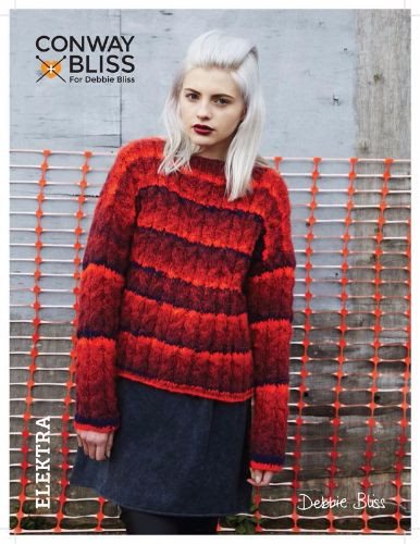 Conway + Bliss for Debbie Bliss Elektra Cable Sweater Pattern - Paradise Fibers