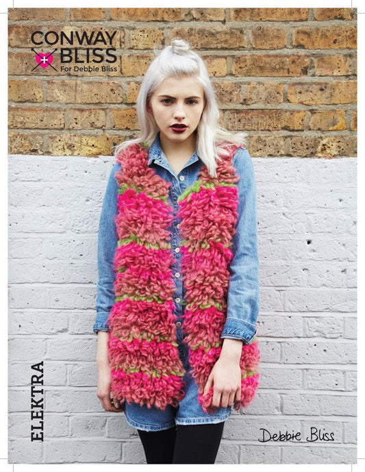 Conway + Bliss for Debbie Bliss Elektra Loop Stitch Gilet Pattern - Paradise Fibers