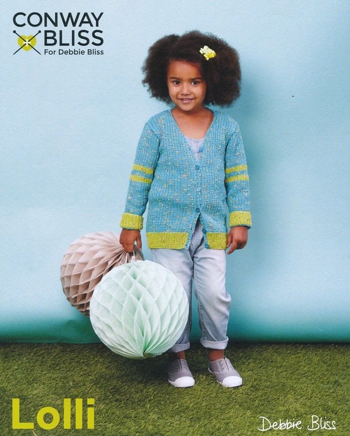Conway + Bliss for Debbie Bliss Lolli Mock Rib Cardigan Pattern - Paradise Fibers