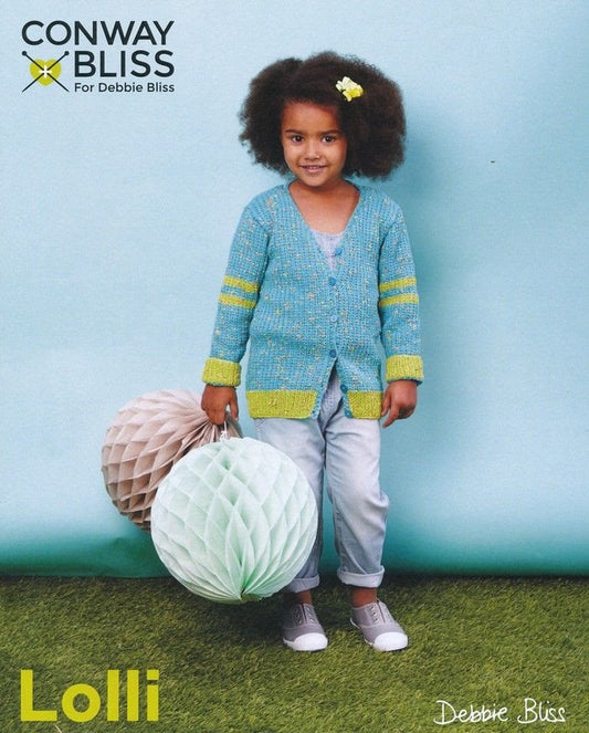 Conway + Bliss for Debbie Bliss Lolli Mock Rib Cardigan Pattern - Paradise Fibers