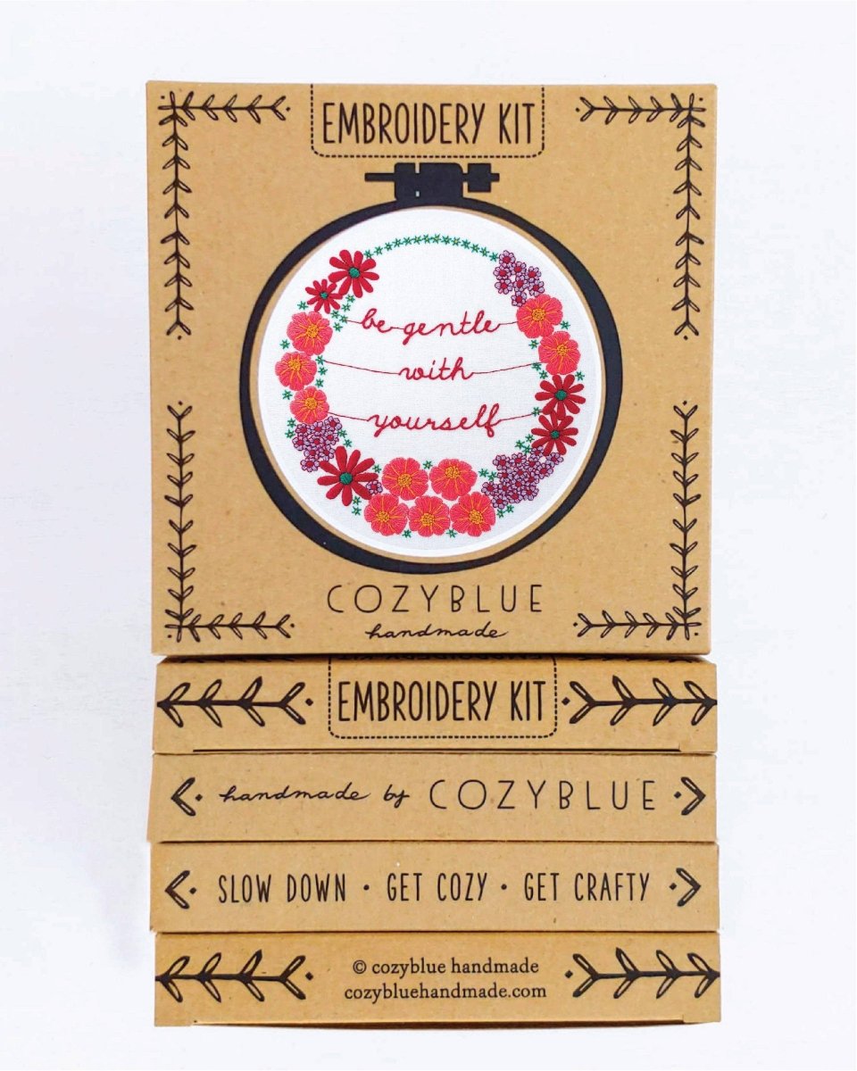 Cozyblue Be Gentle With Yourself Embroidery Kit - Paradise Fibers