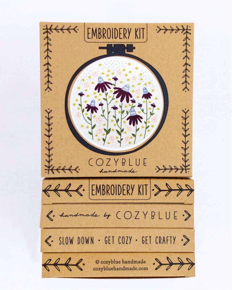Cozyblue Coneflower Magic Embroidery Kit - Paradise Fibers