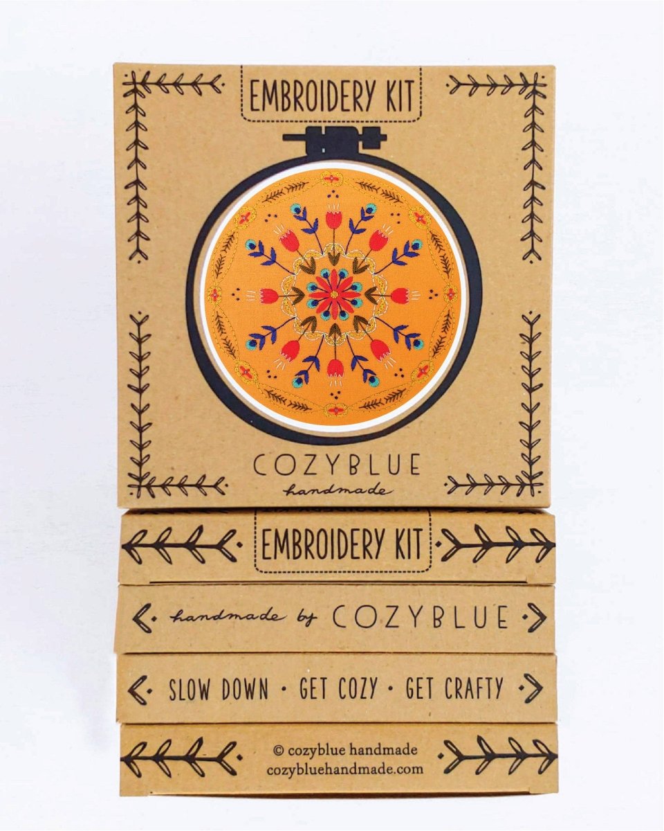 Cozyblue Tangerine Mandala Embroidery Kit - Paradise Fibers