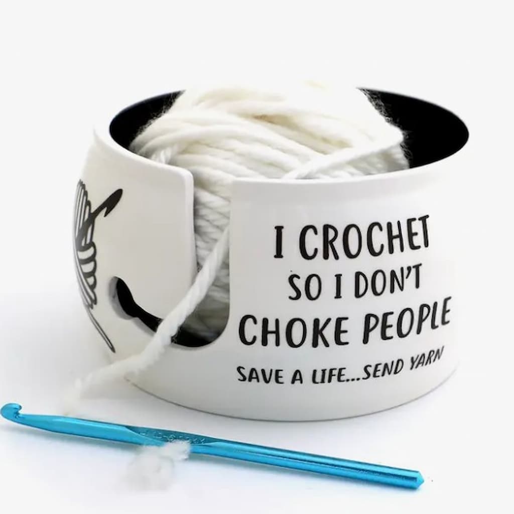 Ceramic Yarn Bowl Crochet Choke