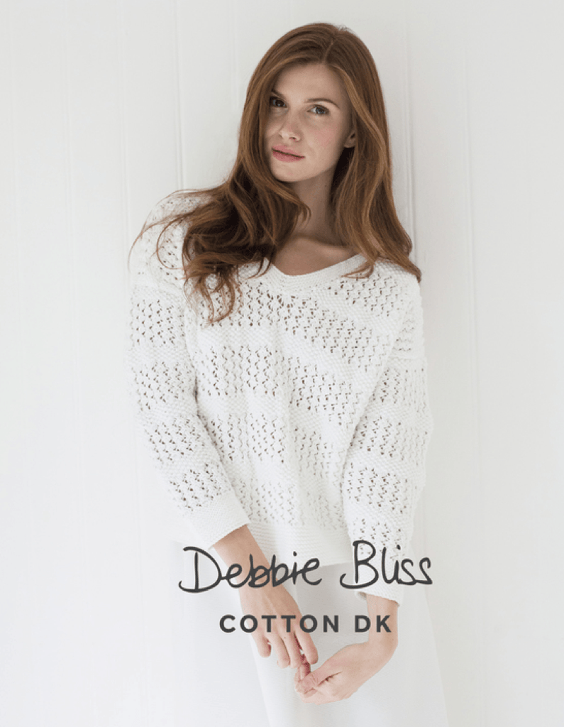 Debbie Bliss Lace and Moss Stitch Sweater Pattern-Patterns-
