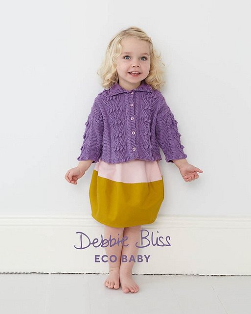 Debbie Bliss Bobble & Cable Cardigan Pattern-Patterns-