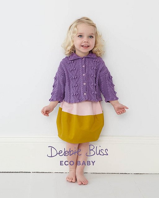 Debbie Bliss Bobble & Cable Cardigan Pattern - Paradise Fibers