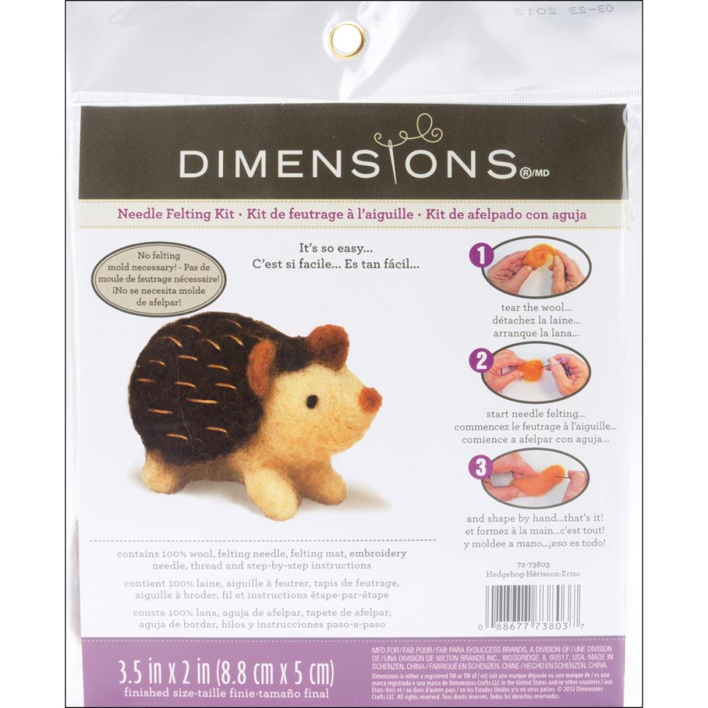 Dimensions Feltworks Needle Felting Kit - Hedgehog - Paradise Fibers