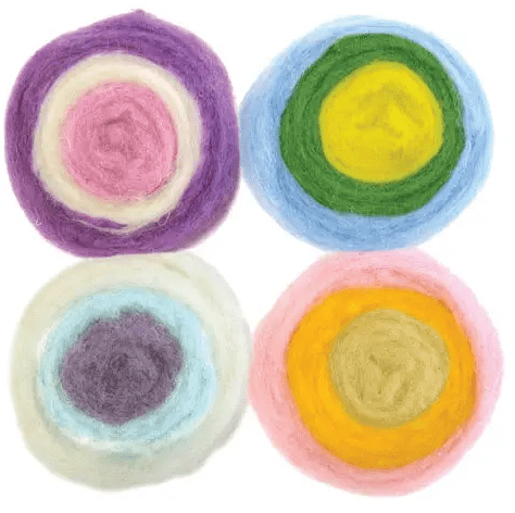 Dimensions Feltworks Roving Rolls - 2oz 4/Pkg - Pastels - Paradise Fibers
