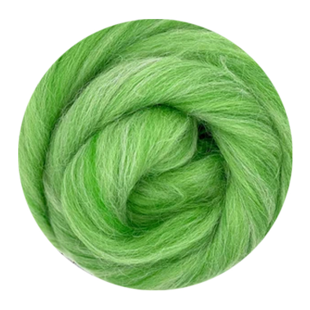Color Dolomites Green. A green and white blend of alpaca and merino