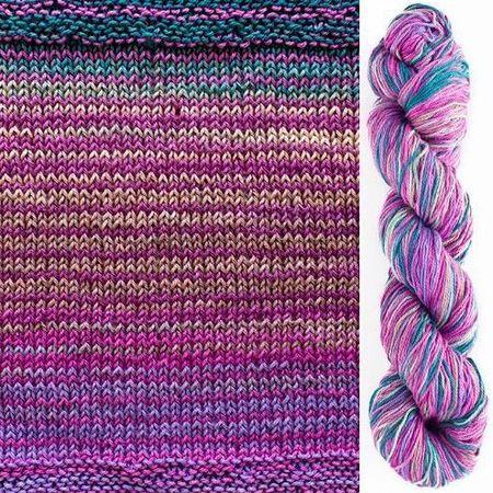 Uneek Cotton color 1084, stripes in shades of blue, pink, purple, and tan.