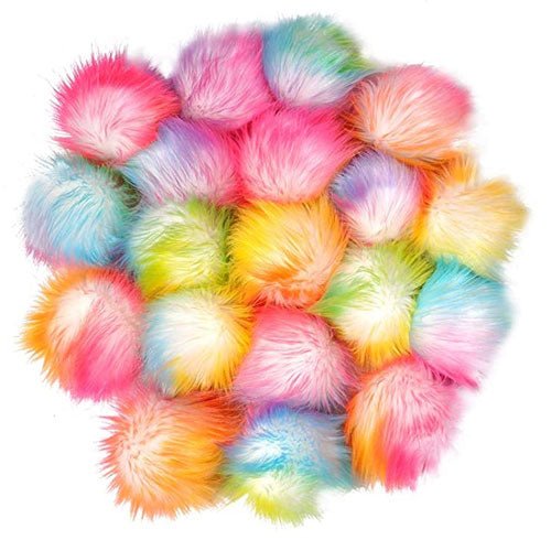 Faux Fur Pom Poms - 3" - Paradise Fibers