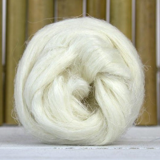 bleached flax linen top roving white