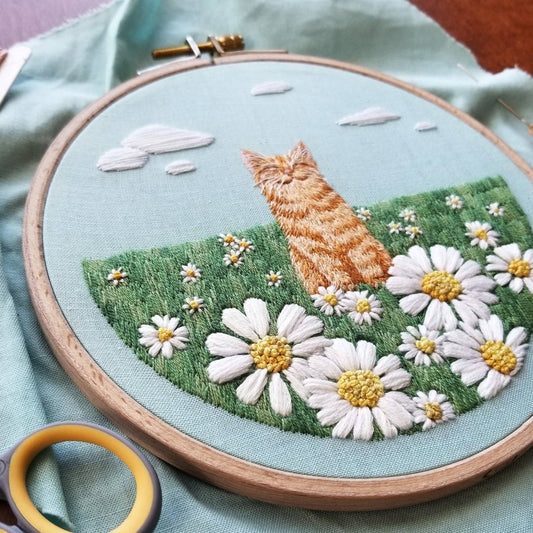 Happy Cat Embroidery Kit - Paradise Fibers