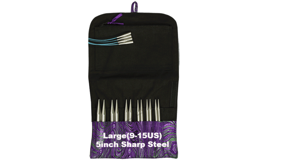 HiyaHiya Interchangeable Steel Knitting Needle Set, Large Size 4 inch Tips
